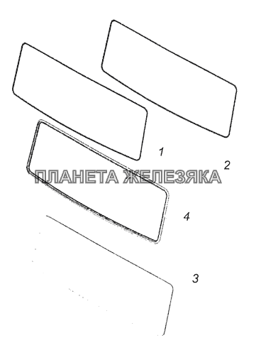 65115-5206005 Установка ветровых стекол КамАЗ-65111 (Евро 4)