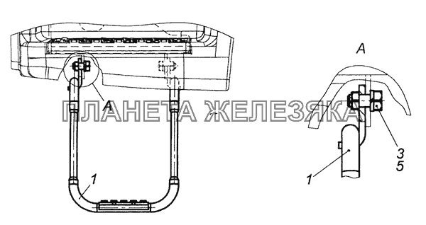 65115-8405020 Установка подножки дополнительной КамАЗ-65111 (Евро 4)