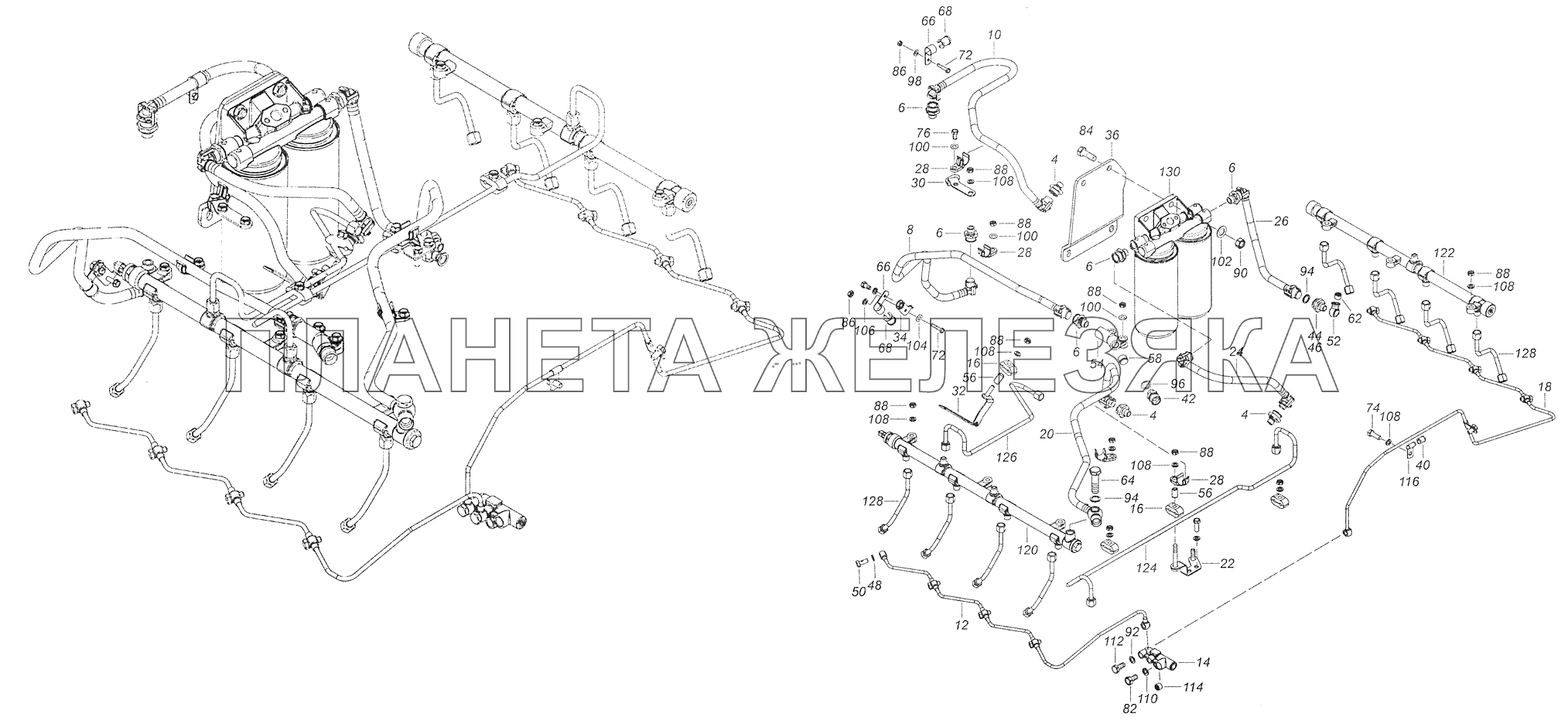 740.70-1104000 Установка топливопроводов КамАЗ-65111 (Евро 4)