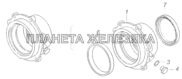 154.1701201 Крышка заднего подшипника вторичного вала КамАЗ-65115, 65116 (Евро-4)