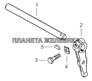 15.1771110 Валик вилки мезанизма переключения с рычагом КамАЗ-65115, 65116 (Евро-4)