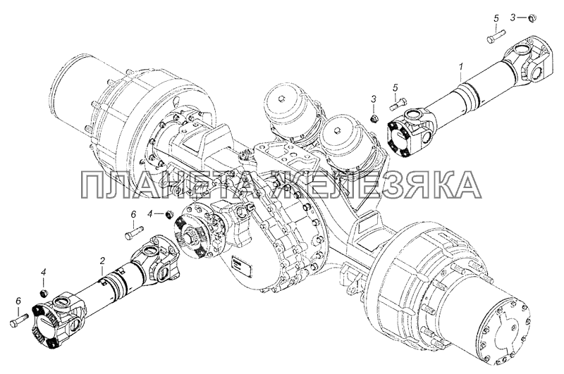 53215-2200001-10 Установка карданных валов КамАЗ-65115, 65116 (Евро-4)