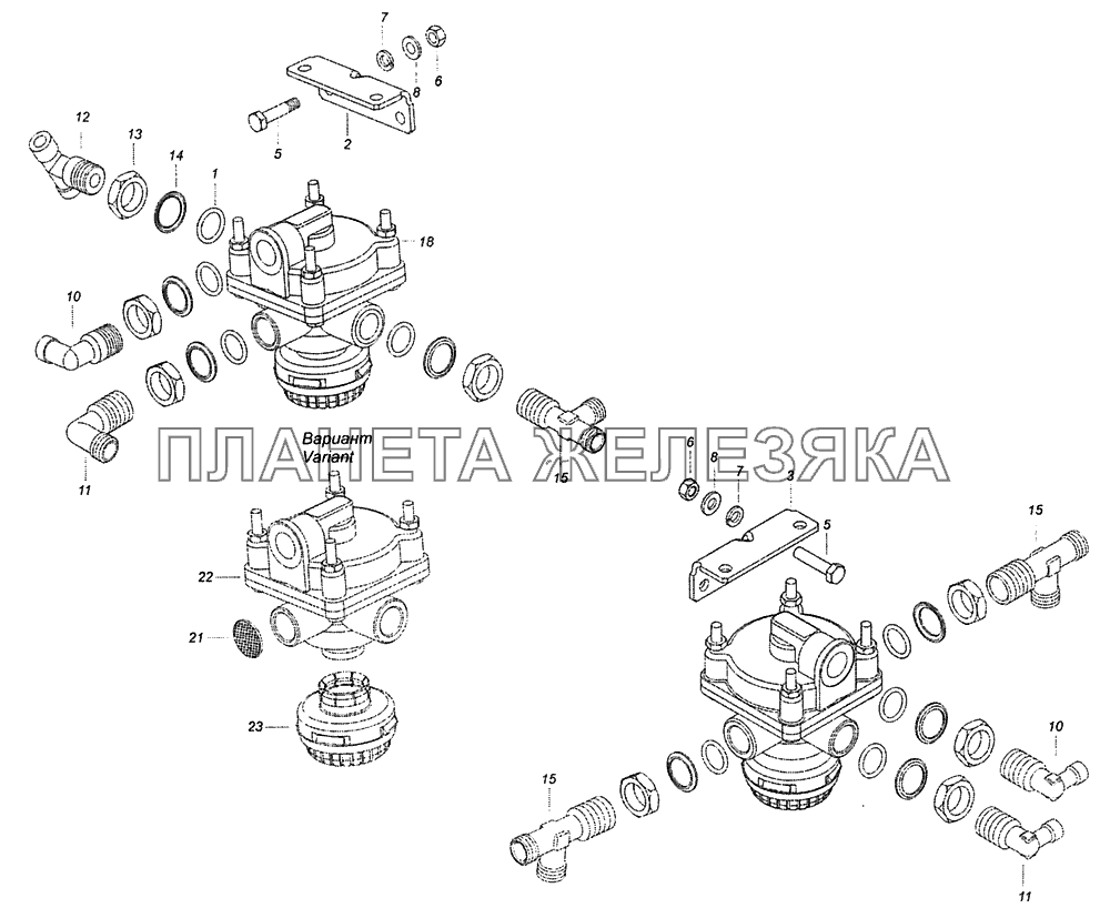 5320-3500018-10 Установка ускорительного клапана КамАЗ-65115, 65116 (Евро-4)