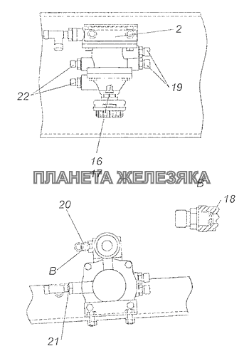 5410-3500022-04 Установка клапана управления тормозами прицепа КамАЗ-65115, 65116 (Евро-4)