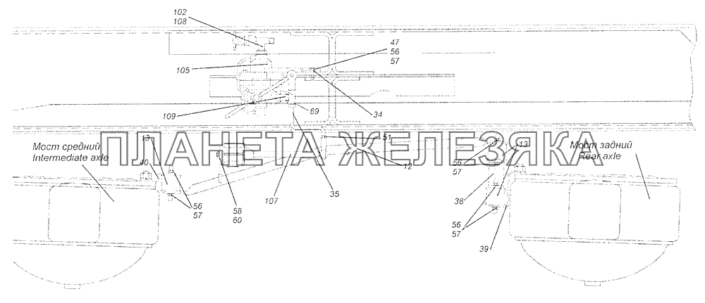 54112-3500033-04 Установка регулятора тормозных сил КамАЗ-65115, 65116 (Евро-4)