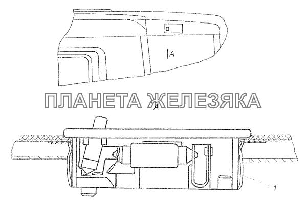 54105-3714002-24 Установка плафона освещения спального места КамАЗ-65115, 65116 (Евро-4)