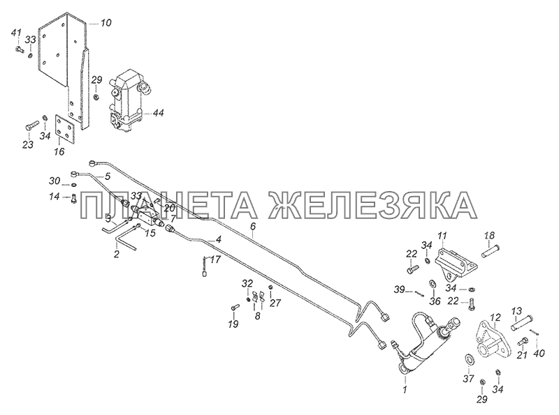 65115-5000079 Установка механизма опрокидывания кабины КамАЗ-65115, 65116 (Евро-4)