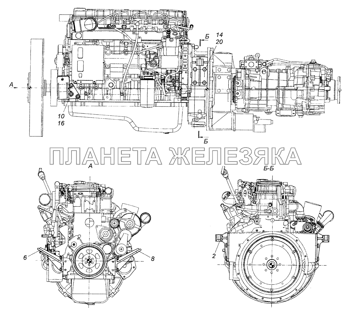 65115-1001000-03 Установка опор силового агрегата КамАЗ-65115 (Евро-3)