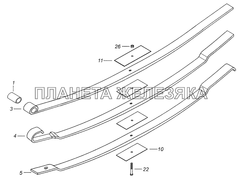 65115-2902012-15 Рессора передняя КамАЗ-65115 (Евро-3)