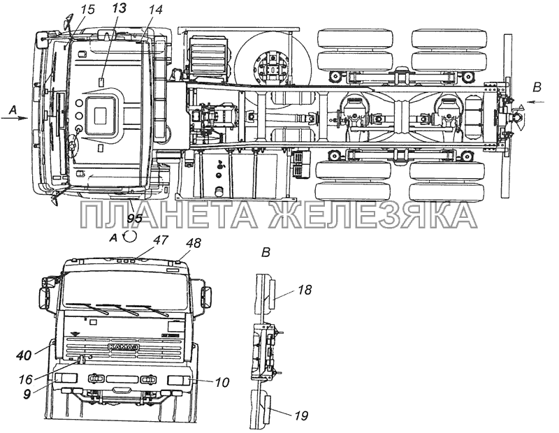 65115-3700012-94 Светотехника на автомобиле КамАЗ-65115 (Евро-3)