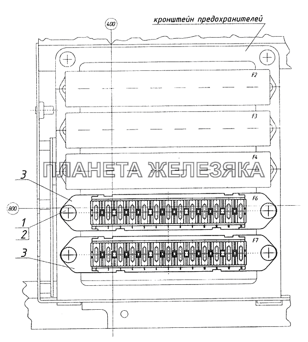 65115-4012001 Установка предохранителей КамАЗ-65115 (Евро-3)