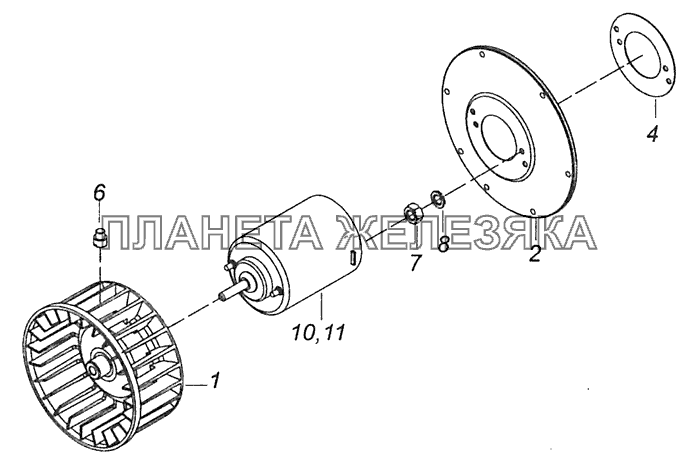 5320-8118069 Колесо рабочее с электродвигателем КамАЗ-65115 (Евро-3)