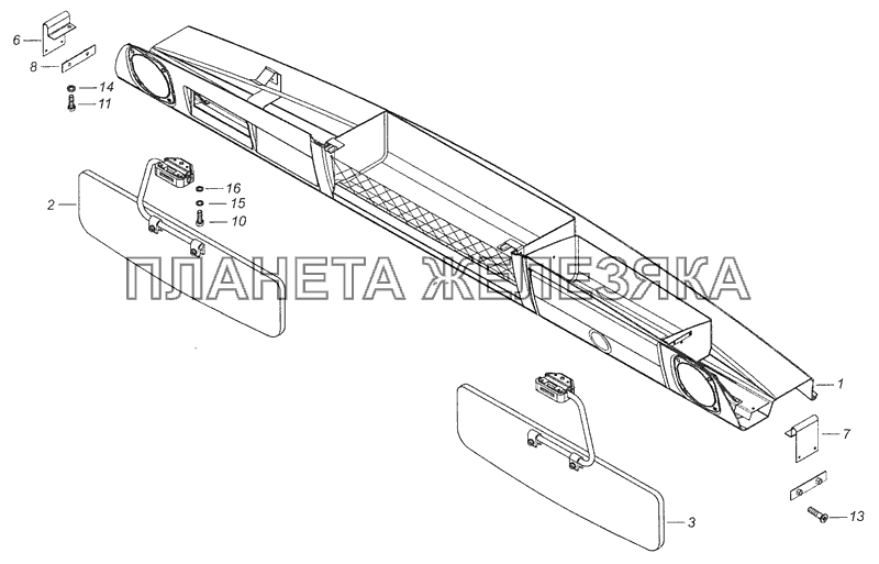 53205-8213005 Установка надоконной полки и противосолнечных козырьков КамАЗ-65115 (Евро-3)