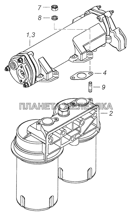 740.20-1012006 Фильтр масляный с теплообменником КамАЗ-65115 (Евро-3)