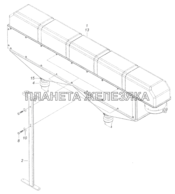 6520-1109005 Воздухоочиститель с кронштейнами КамАЗ-65115 (Евро-3)