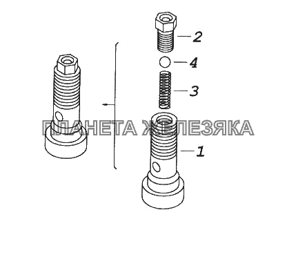 Клапан форсунки охлаждения поршня в сборе КамАЗ-65116