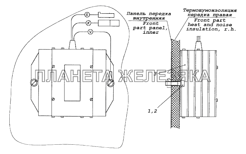 Установка преобразователя напряжения КамАЗ-65116