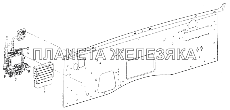 43253-4000220-10 АБС. Расположение на кабине КамАЗ-6520 (Euro-4)