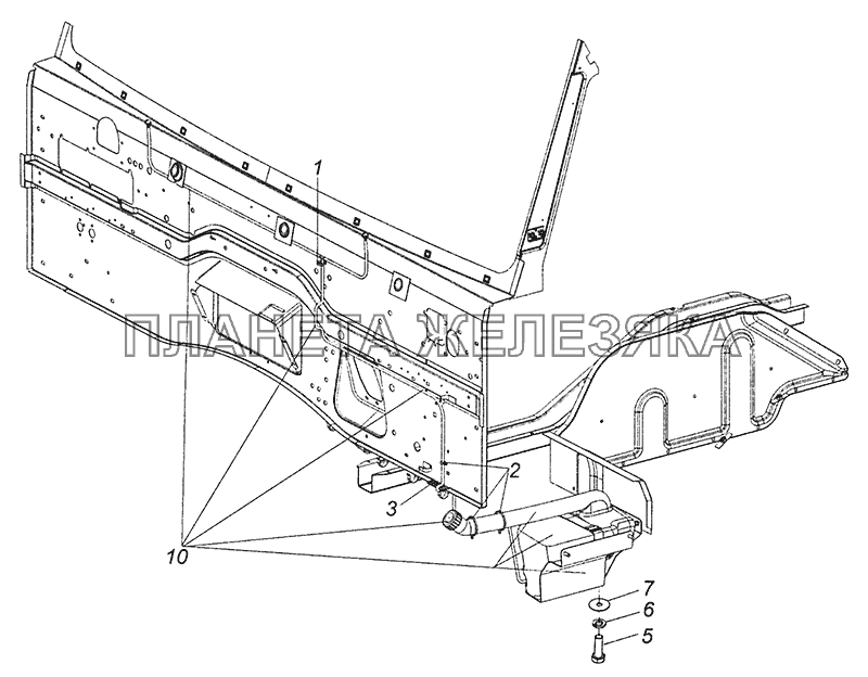 65115-5208004 Установка омывателя КамАЗ-6520 (Euro-4)