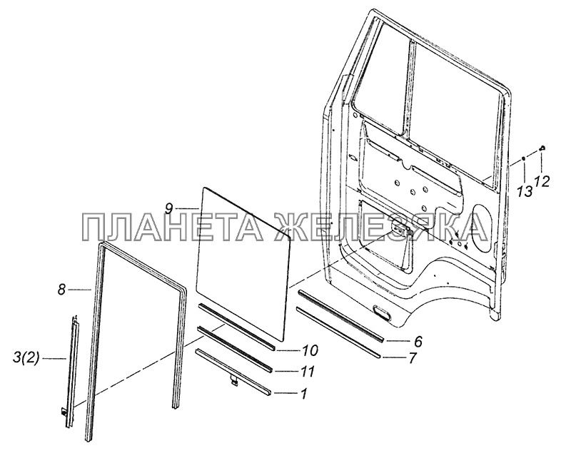 65115-6110005 Установка опускных стекол КамАЗ-6520 (Euro-4)
