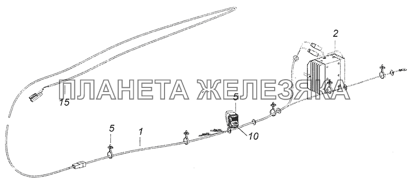 4308-7900010 Радиооборудование. Расположение на панели приборов КамАЗ-6520 (Euro-4)