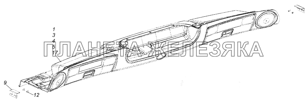 65115-8213005 Установка надоконных полок КамАЗ-6520 (Euro-4)