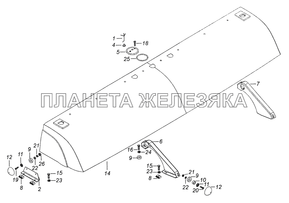 53205-8415002 Установка аэродинамического козырька КамАЗ-6520 (Euro-4)