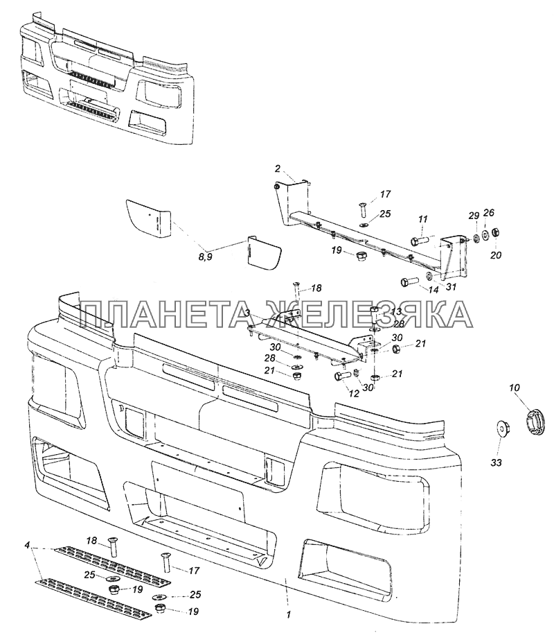 5460-8416012-50 Установка облицовки буфера КамАЗ-6520 (Euro-4)