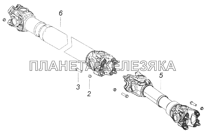 6520-2200001-75 Установка карданных валов КамАЗ-6520 (Euro-4)