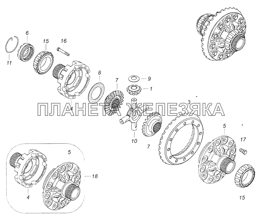 6520-2403011-10 Дифференциал моста заднего КамАЗ-6520 (Euro-4)