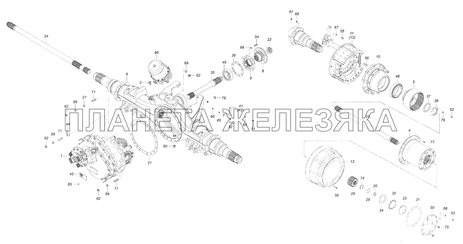 6520-2500011-10 Мост средний КамАЗ-6520 (Euro-4)