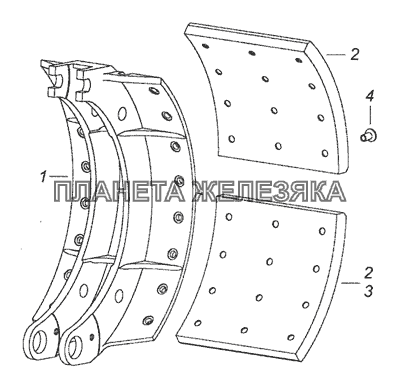 6520-3501090-40 Колодка тормоза с накладками КамАЗ-6520 (Euro-4)
