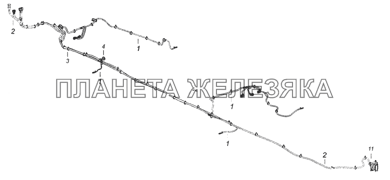 6520-4000320-30 Управление АБС с функцией ПБС. Расположение на шасси ABS. КамАЗ-6520 (Euro-4)