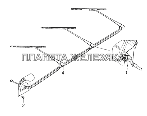 6520-5205001 Установка стеклоочистителя КамАЗ-6520 (Euro-4)