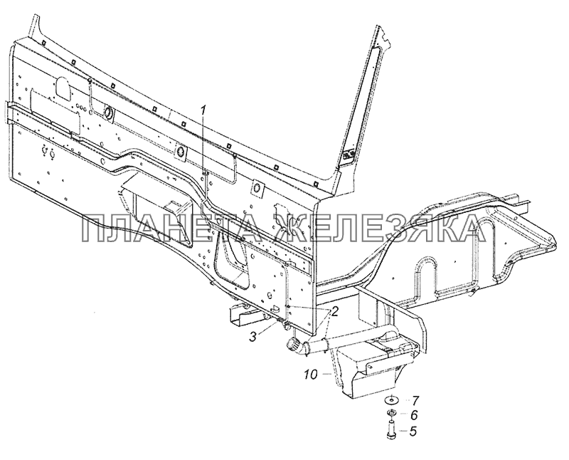65115-5208004 Установка омывателя КамАЗ-6520 (Euro-4)