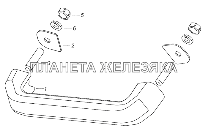 53205-5310001 Установка ручки передка КамАЗ-6520 (Euro-4)
