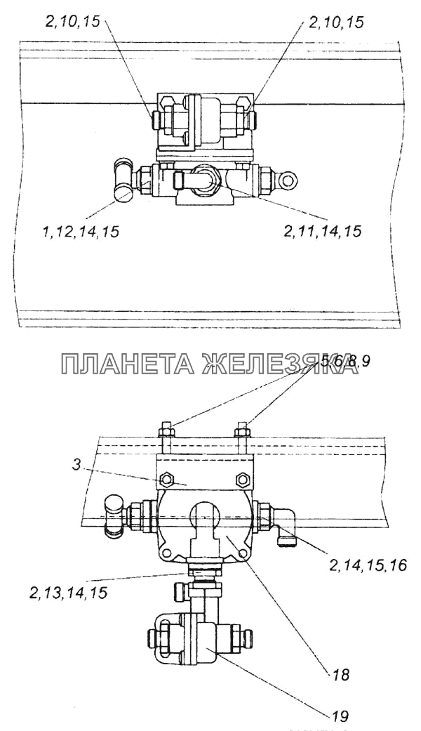 Установка ускорительного клапана КамАЗ-6520