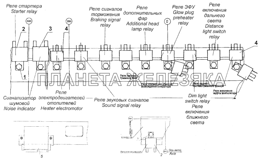 Установка реле КамАЗ-6520