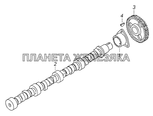 740.21-1006010 Распределительный вал КамАЗ-65201 Евро 2-3