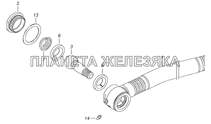 65201-3414010 Тяга сошки с наконечниками КамАЗ-65201 Евро 2-3