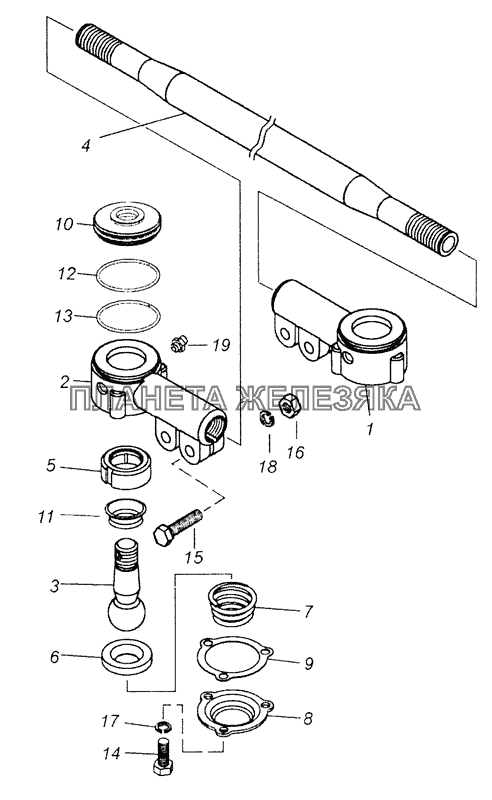 65201-3414130-75 Тяга промежуточная КамАЗ-65201 Евро 2-3