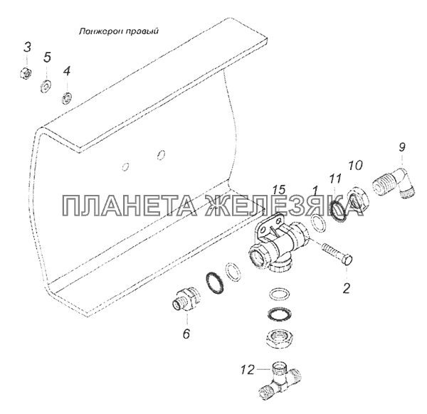 65201-3500062 Установка клапана двухмагистрального КамАЗ-65201 Евро 2-3