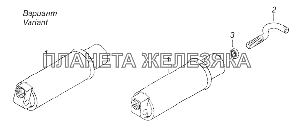 53205-3570205 Пневмоцилиндр вспомогательного тормоза КамАЗ-65201 Евро 2-3