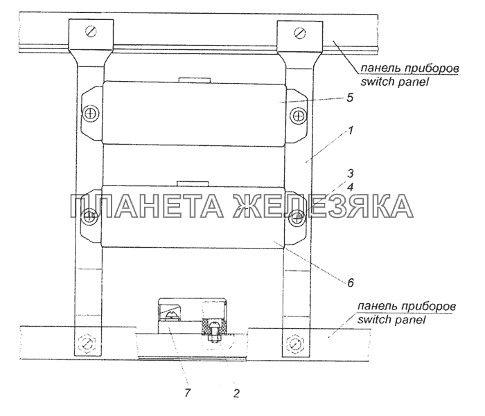 53205-3722501 Установка предохранителей КамАЗ-65201 Евро 2-3