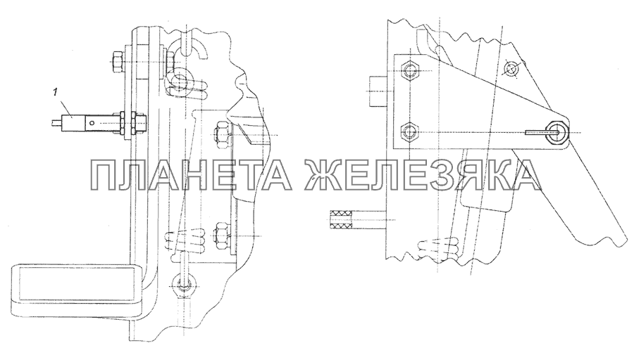 4308-4011037 Установка датчика педали сцепления КамАЗ-65201 Евро 2-3