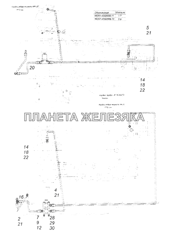 65201-4202006-11 Установка управления коробкой отбора мощности КамАЗ-65201 Евро 2-3