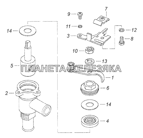 5320-8105160 Кран отопления КамАЗ-65201 Евро 2-3