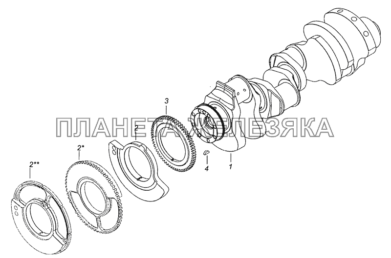 740.50-1005008 Коленчатый вал КамАЗ-6522 (Евро-4)