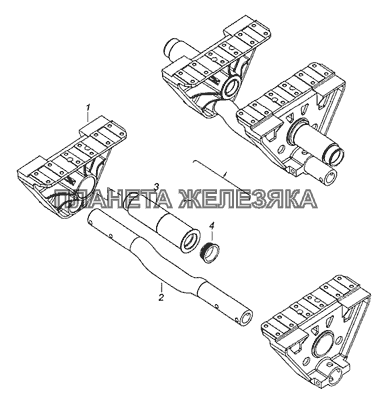 6522-2918050 Кронштейн балансира с осью со стяжкой КамАЗ-6522 (Евро-4)