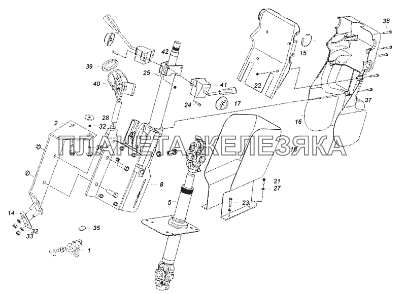 6520-3400004-40 Установка колонки рулевого управления КамАЗ-6522 (Евро-4)